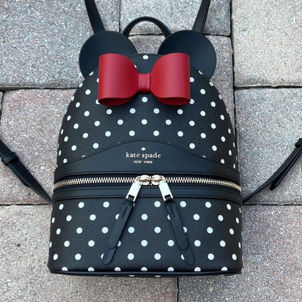 Kate Spade Disney X Kate Spade New York Minnie Dome Backpack Black Multi - Picture 11 of 16